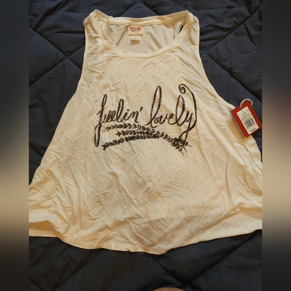 NWT Mossimo Feelin' Lovely white tank top size Large - Picture 1 of 1